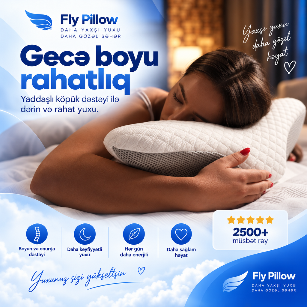 Fly Pillow™ – Boyun Dəstəkləyici Visko Yastıq